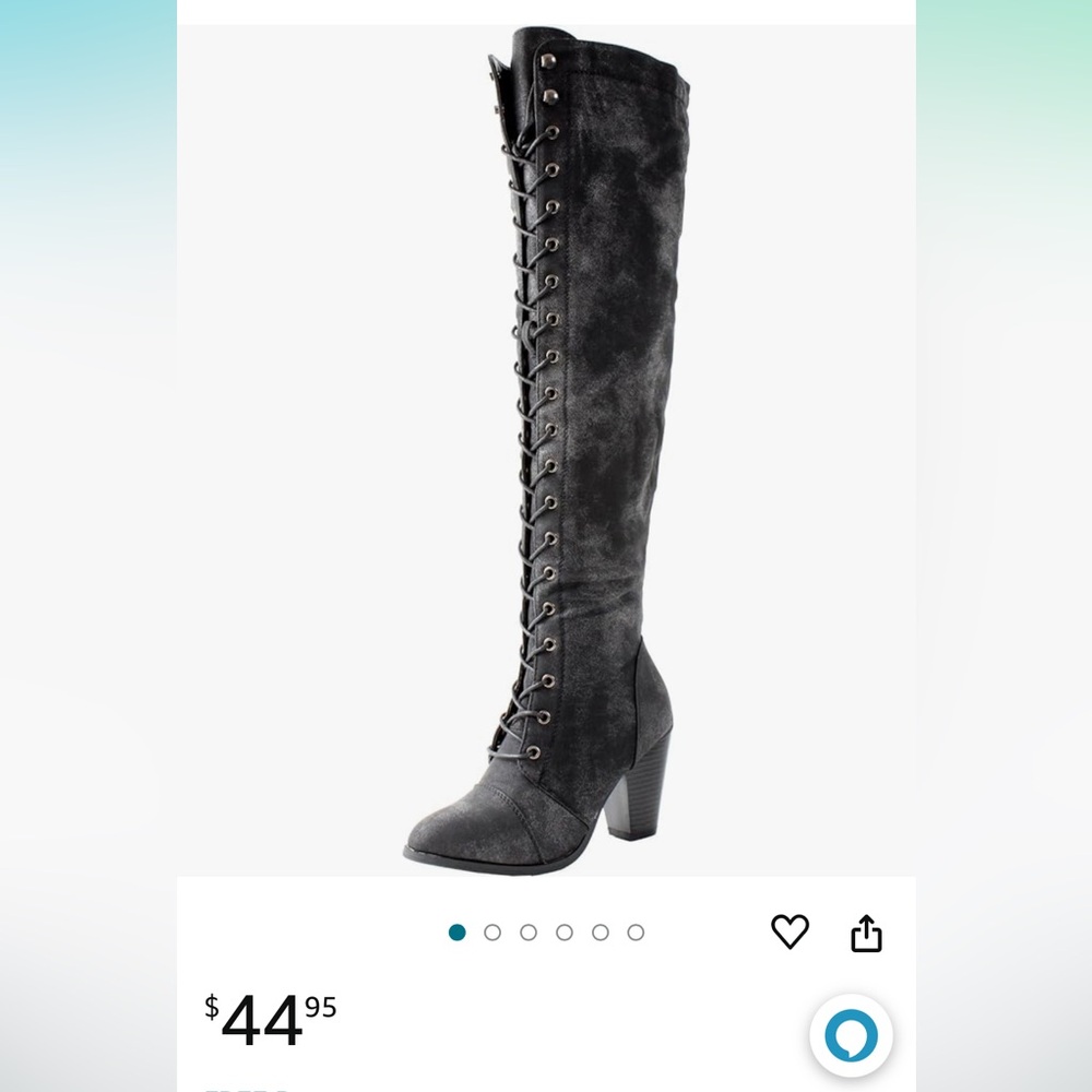 Forever Camila-48 Womens Chunky Heel Lace Up Over The Knee High Boots